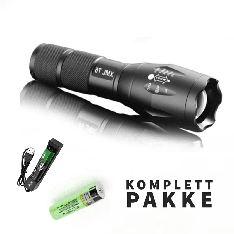 Lommelykt - Oppladbar med zoom